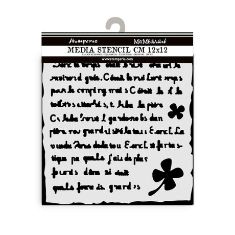 Thick Stencil 12 x 12 cm - Art of Travelling - Handmade Letter - 2 - Stamperia - Tidformera