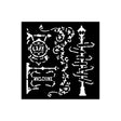 Thick Stencil 12 x 12 cm - Art of Travelling - Street Lamp and Sign - 1 - Stamperia - Tidformera