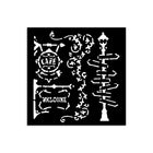 Thick Stencil 12 x 12 cm - Art of Travelling - Street Lamp and Sign - 1 - Stamperia - Tidformera