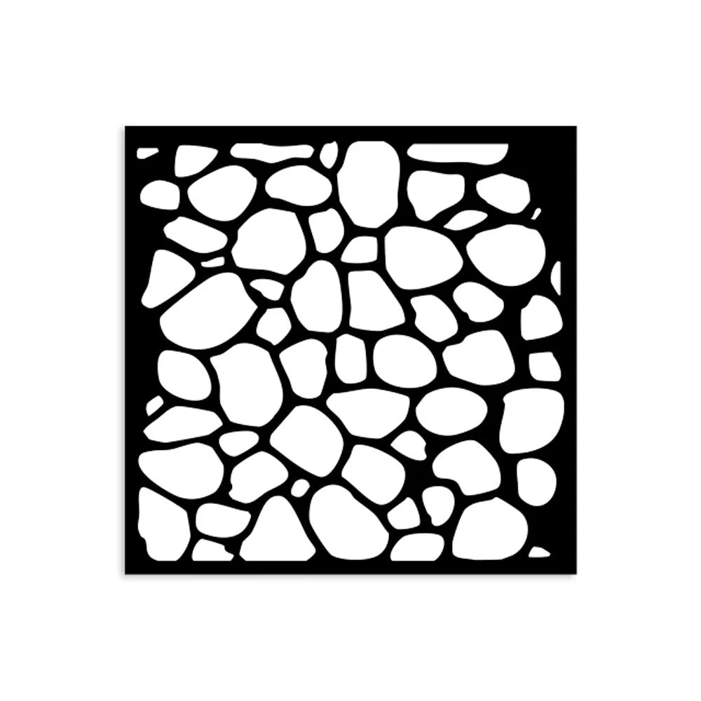 Thick Stencil 12 x 12 cm - Hidden Grove - Stone Pattern - 2 - Stamperia - Tidformera