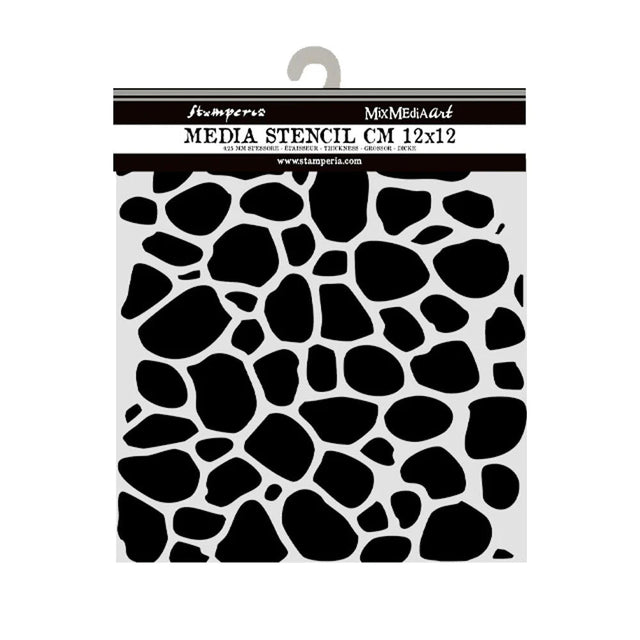 Thick Stencil 12 x 12 cm - Hidden Grove - Stone Pattern - 1 - Stamperia - Tidformera
