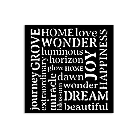 Thick Stencil 12 x 12 cm - Hidden Grove - Writings - 2 - Stamperia - Tidformera