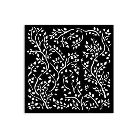 Thick Stencil 12 x 12 cm - House of Roses - Branch Pattern - 2 - Stamperia - Tidformera