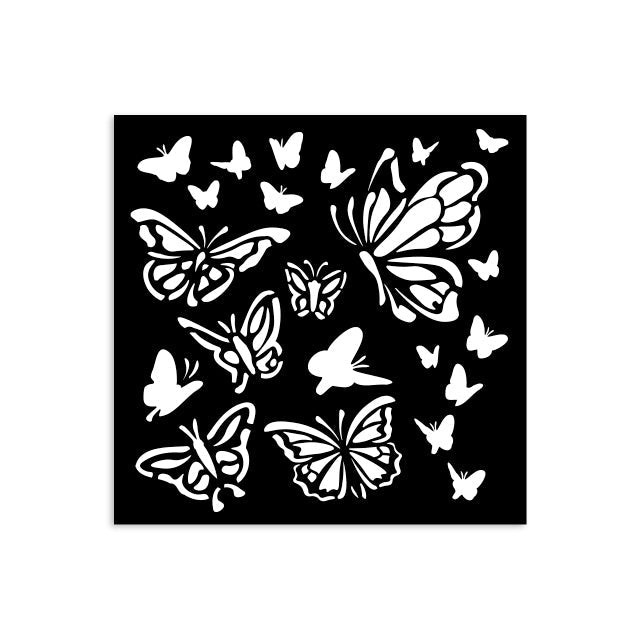 Thick Stencil 12 x 12 cm - House of Roses - Papillon - 2 - Stamperia - Tidformera