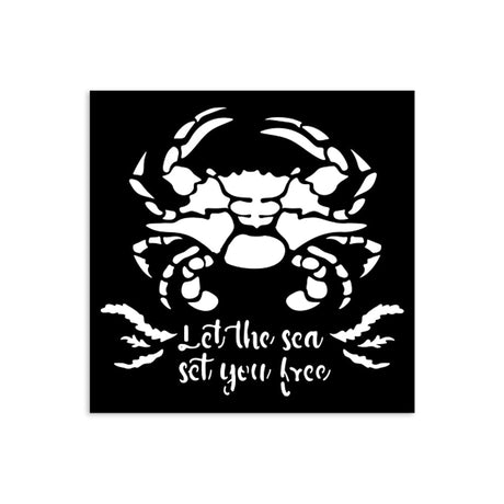 Thick Stencil 12 x 12 cm - Silent Sea - Crab - 2 - Stamperia - Tidformera