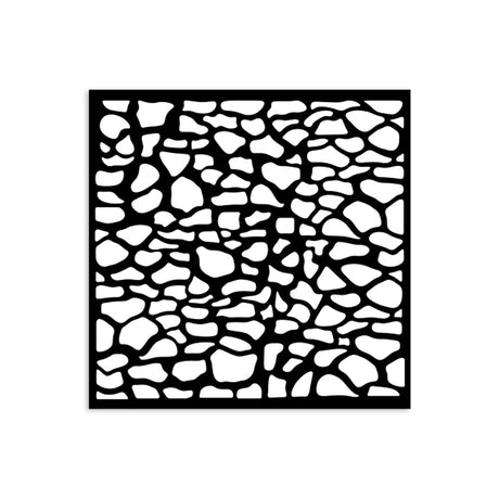 Thick Stencil 12 x 12 cm - Silent Sea - Stones Pattern - 2 - Stamperia - Tidformera