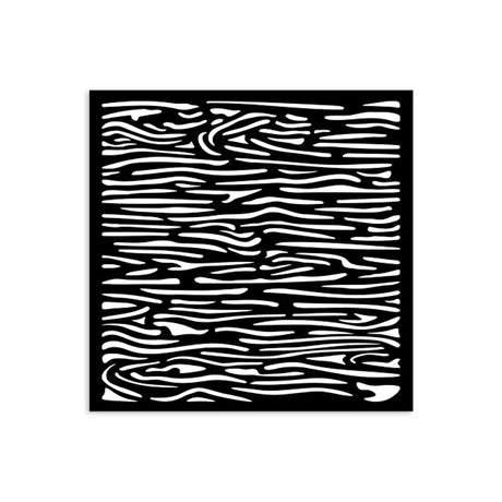Thick Stencil 12 x 12 cm - Silent Sea - Wood Pattern - 2 - Stamperia - Tidformera