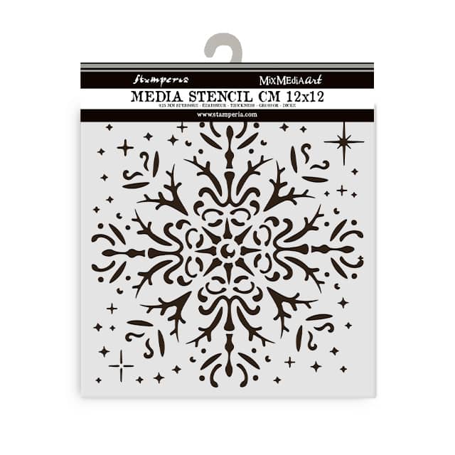 Thick Stencil 12 x 12 cm - The Owl's House - Snowflake - 1 - Stamperia - Tidformera