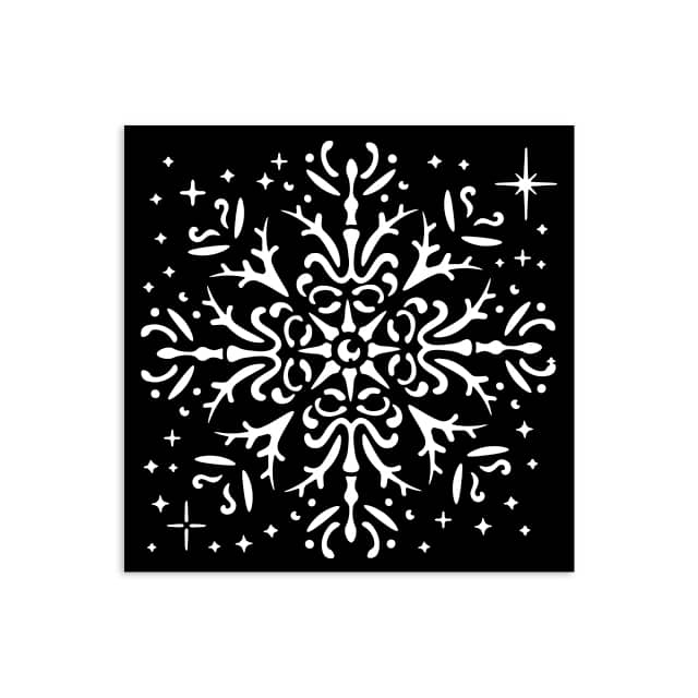 Thick Stencil 12 x 12 cm - The Owl's House - Snowflake - 2 - Stamperia - Tidformera