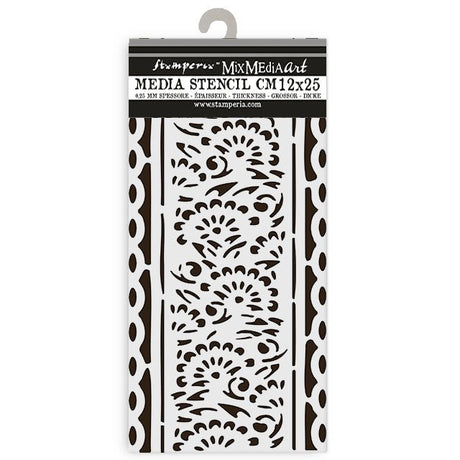 Thick Stencil 12 x 25 cm - Art of Travelling - Stripes - 2 - Stamperia - Tidformera