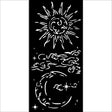Thick Stencil 12 x 25 cm - Masquerade - Sun And Moon från Stamperia. Stencil med sol, måne och moln. - Tidformera