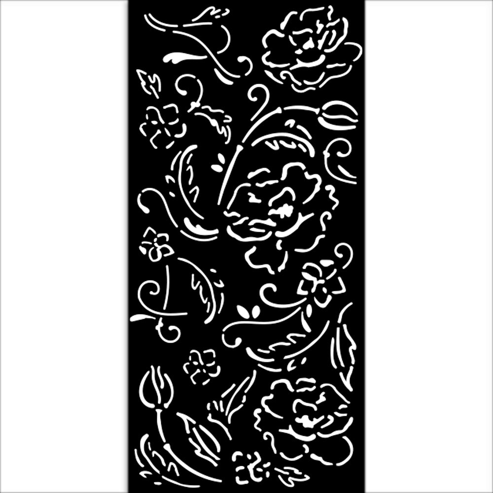Thick Stencil 12 x 25 cm - Old Lace - Flowers - 1 - Stamperia - Tidformera