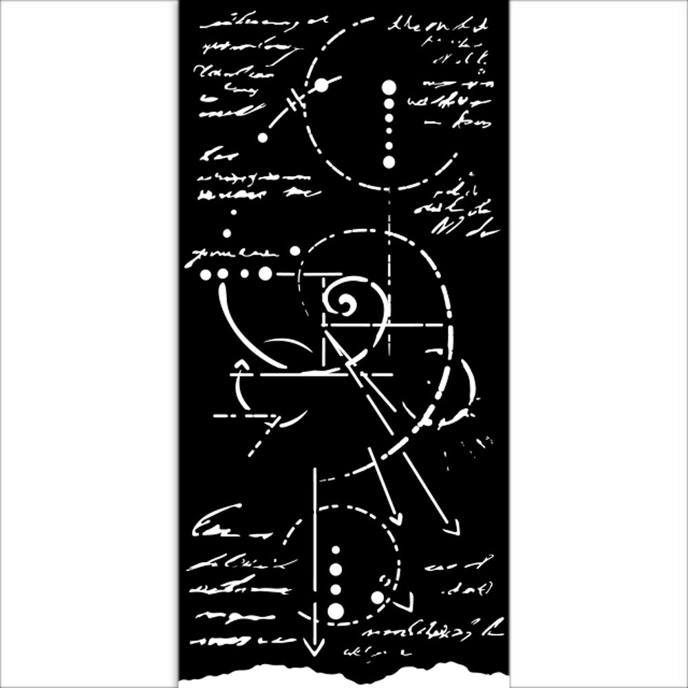 Thick Stencil 12 x 25 cm - Silent Sea - Fossil - 2 - Stamperia - Tidformera