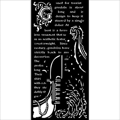 Thick Stencil 12 x 25 cm - Venice City of Art - Gondola - 2 - Stamperia - Tidformera