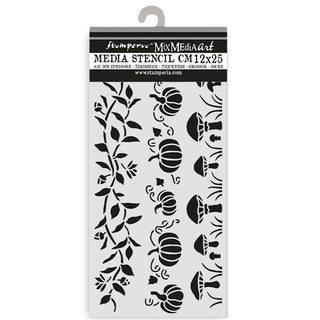 Thick Stencil 12 x 25 cm - Whispering Woods - 3 Stripes - 1 - Stamperia - Tidformera