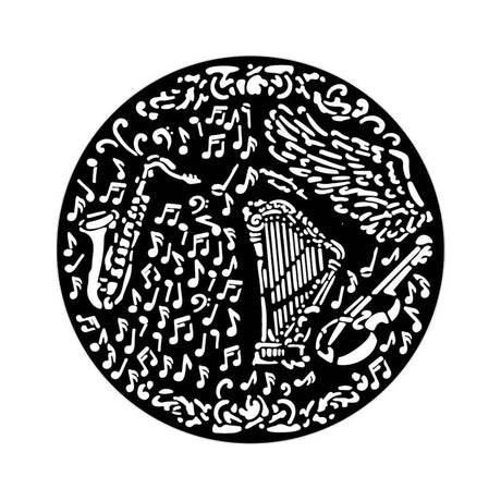 Thick Stencil 18 x 18 cm - Music - Violin And Trumpet från Stamperia - Tidformera