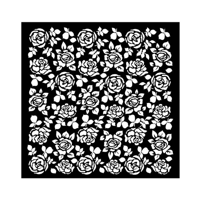 Thick Stencil 18 x 18 cm - Precious - Roses Pattern - 1 - Stamperia - Tidformera