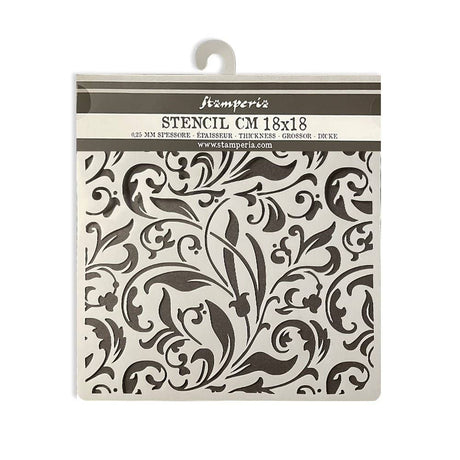 Thick Stencil 18 x 18 cm - Rose Parfum - Texture - 2 - Stamperia - Tidformera