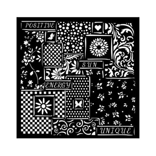 Thick Stencil 18 x 18 cm - Sunflower Art - Patchwork - 1 - Stamperia - Tidformera