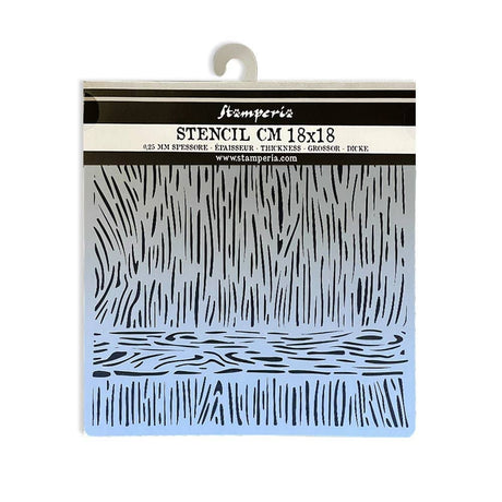 Thick Stencil 18 x 18 cm - Sunflower Art - Wood Texture - 2 - Stamperia - Tidformera