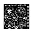 Thick Stencil 18 x 18 cm - Voyages Fantastiques - Gears - 1 - Stamperia - Tidformera