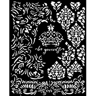 Thick Stencil 20 x 25 cm - Alterego - Crown Be Yourself - 1 - Stamperia - Tidformera