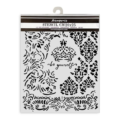 Thick Stencil 20 x 25 cm - Alterego - Crown Be Yourself - 2 - Stamperia - Tidformera