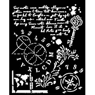 Thick Stencil 20 x 25 cm - Alterego - Key Numbers - 1 - Stamperia - Tidformera