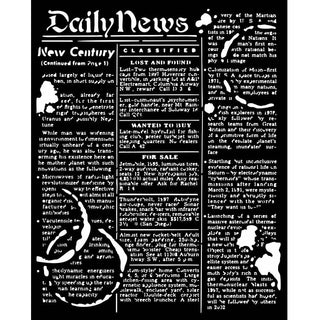 Thick Stencil 20 x 25 cm - Coffee and Chocolate - Daily News - 1 - Stamperia - Tidformera