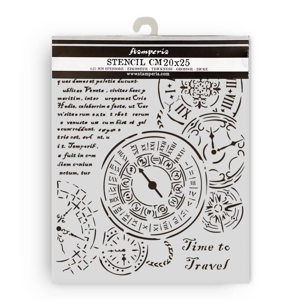 Thick Stencil 20 x 25 cm - Venice City of Art - Time to travel - 1 - Stamperia - Tidformera