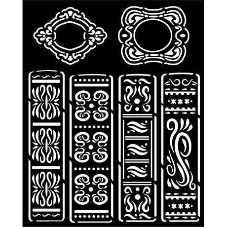 Thick Stencil 20 x 25 cm - Vintage Library - Books - 2 - Stamperia - Tidformera