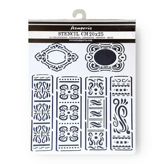 Thick Stencil 20 x 25 cm - Vintage Library - Books - 1 - Stamperia - Tidformera