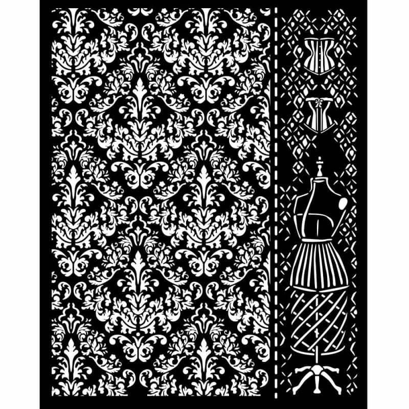 Thick Stencil 20 x 25 cm - Brocante Antiques - Mannequin - 1 - Stamperia - Tidformera