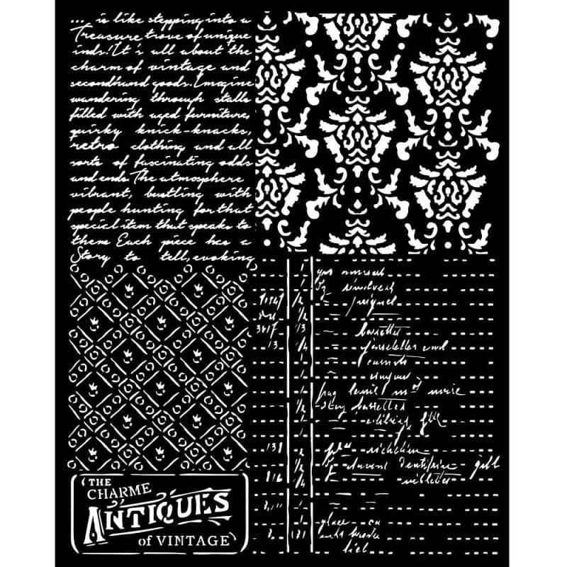 Thick Stencil 20 x 25 cm - Brocante Antiques - Mixed Patterns - 1 - Stamperia - Tidformera