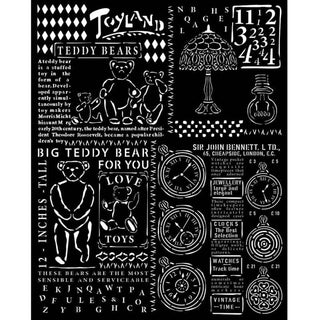 Thick Stencil 20 x 25 cm - Brocante Antiques - Teddy Bear - 1 - Stamperia - Tidformera