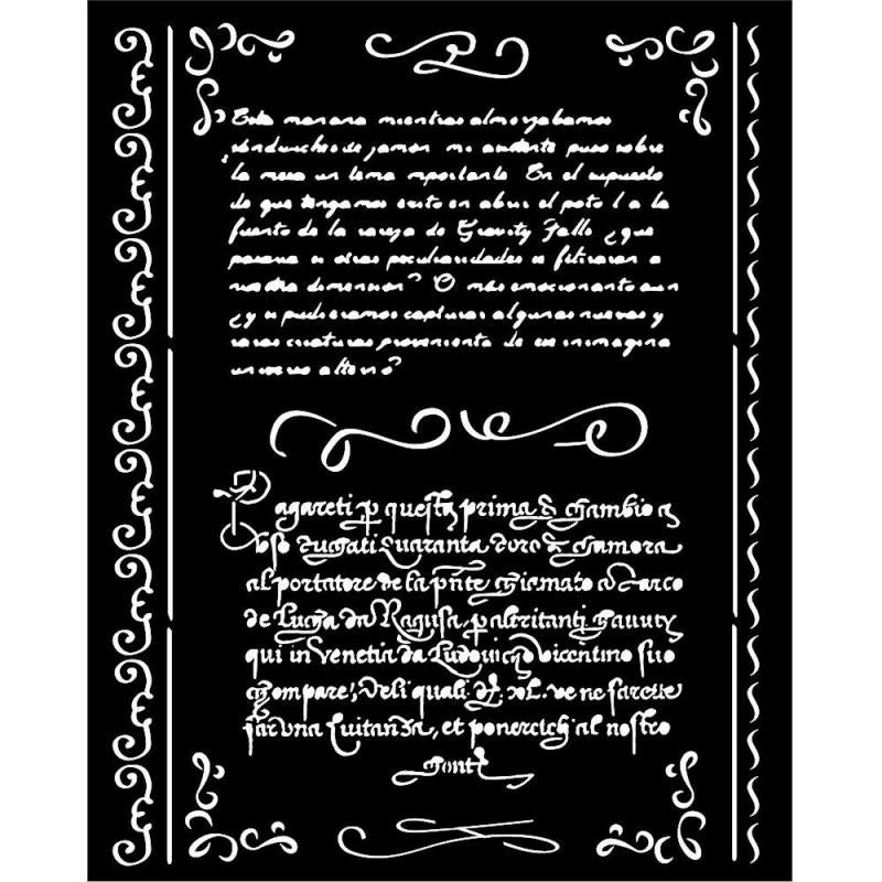 Thick Stencil 20 x 25 cm - Letters - 1 - Stamperia - Tidformera