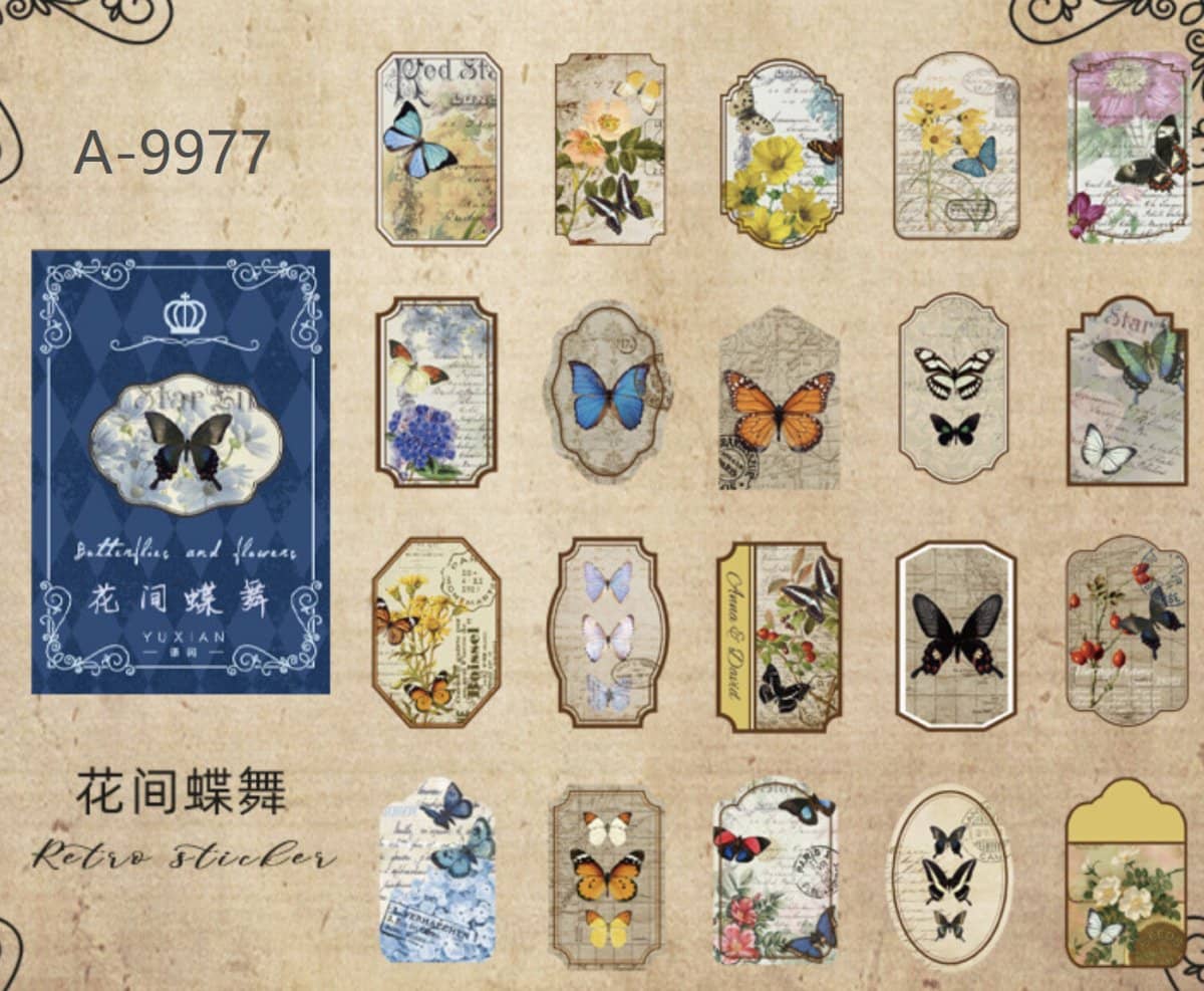 Time travel Stickers - Butterflies and flowers - 1 - Other - Tidformera