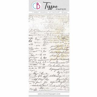 Tissue paper - 69 x 49 cm - Handwritten page - 1 - Ciao Bella - Tidformera