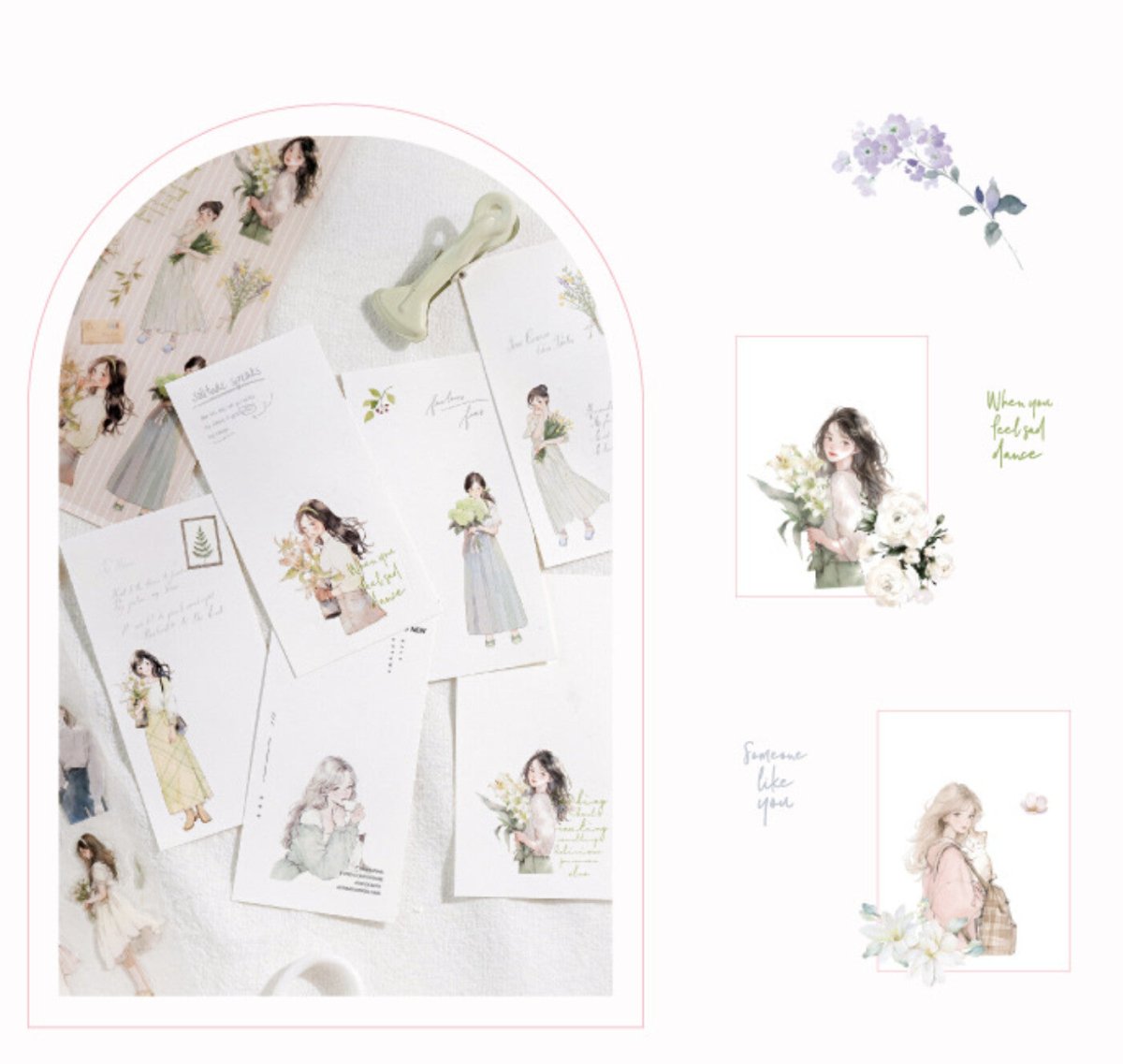 Transfer sticker - 2 - pack - Aerobic green plant - 5 - Mo Card - Tidformera