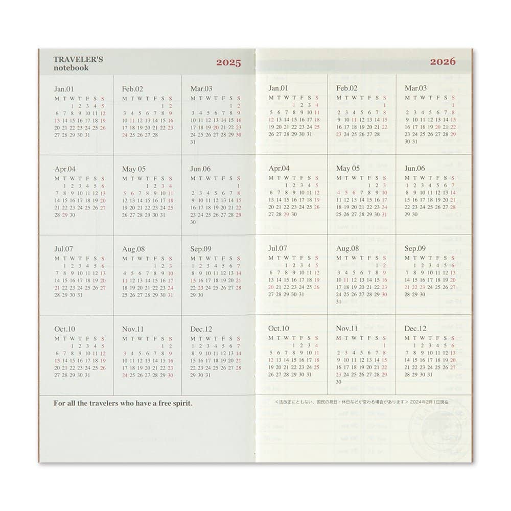 TRC 2025 Weekly Vertical Diary Regular size - 4 - Traveler's Company - Tidformera