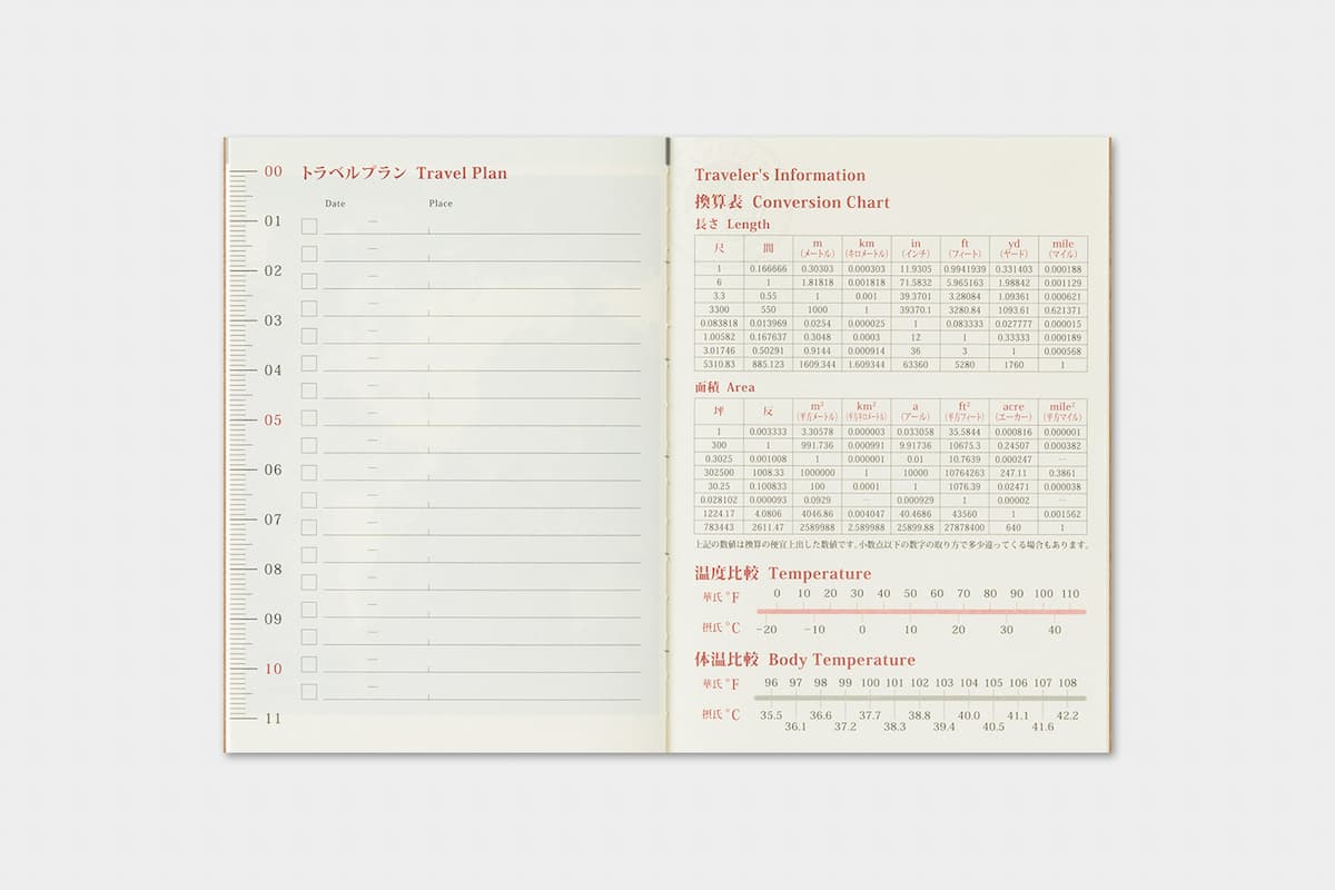 TRC 2026 Monthly Diary Passport size - 8 - Traveler's Company - Tidformera