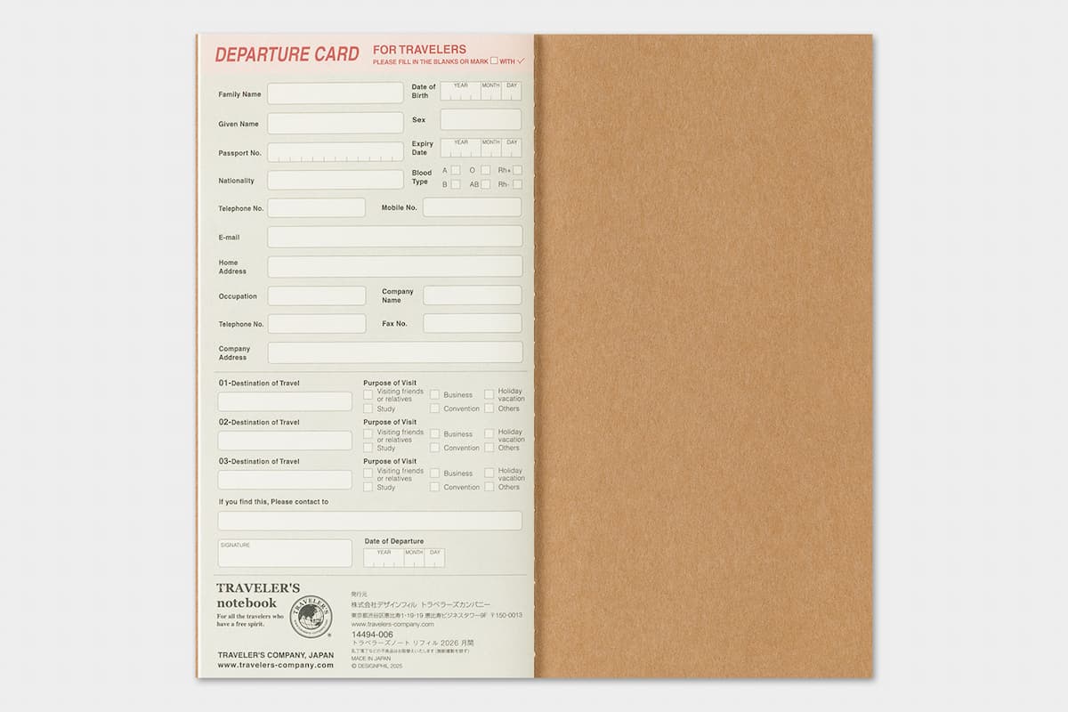 TRC 2026 Monthly Diary Regular size - 10 - Traveler's Company - Tidformera