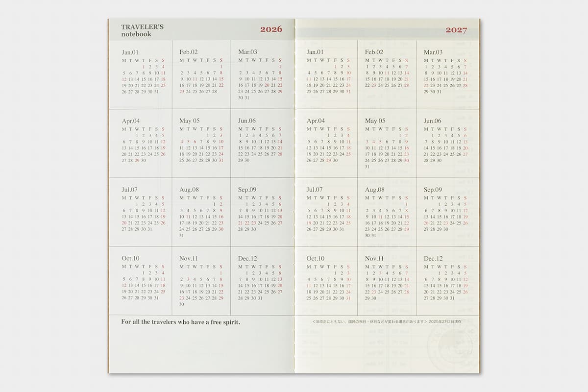 TRC 2026 Weekly Vertical Diary Regular size - 9 - Traveler's Company - Tidformera