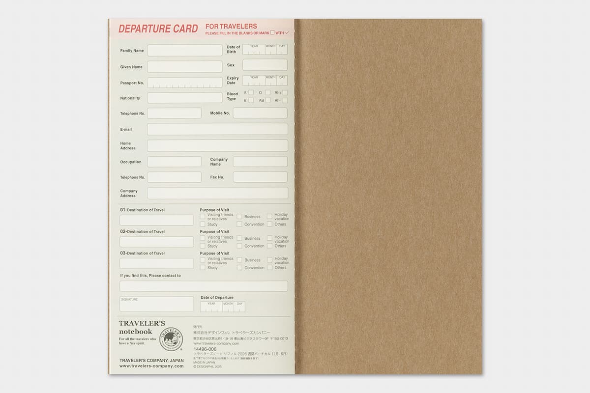 TRC 2026 Weekly Vertical Diary Regular size - 7 - Traveler's Company - Tidformera