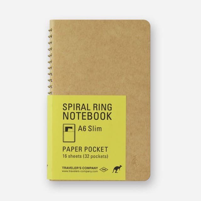 TRC SPIRAL RING NOTEBOOK A6 Slim Paper Pocket - Traveler's Company - Tidformera