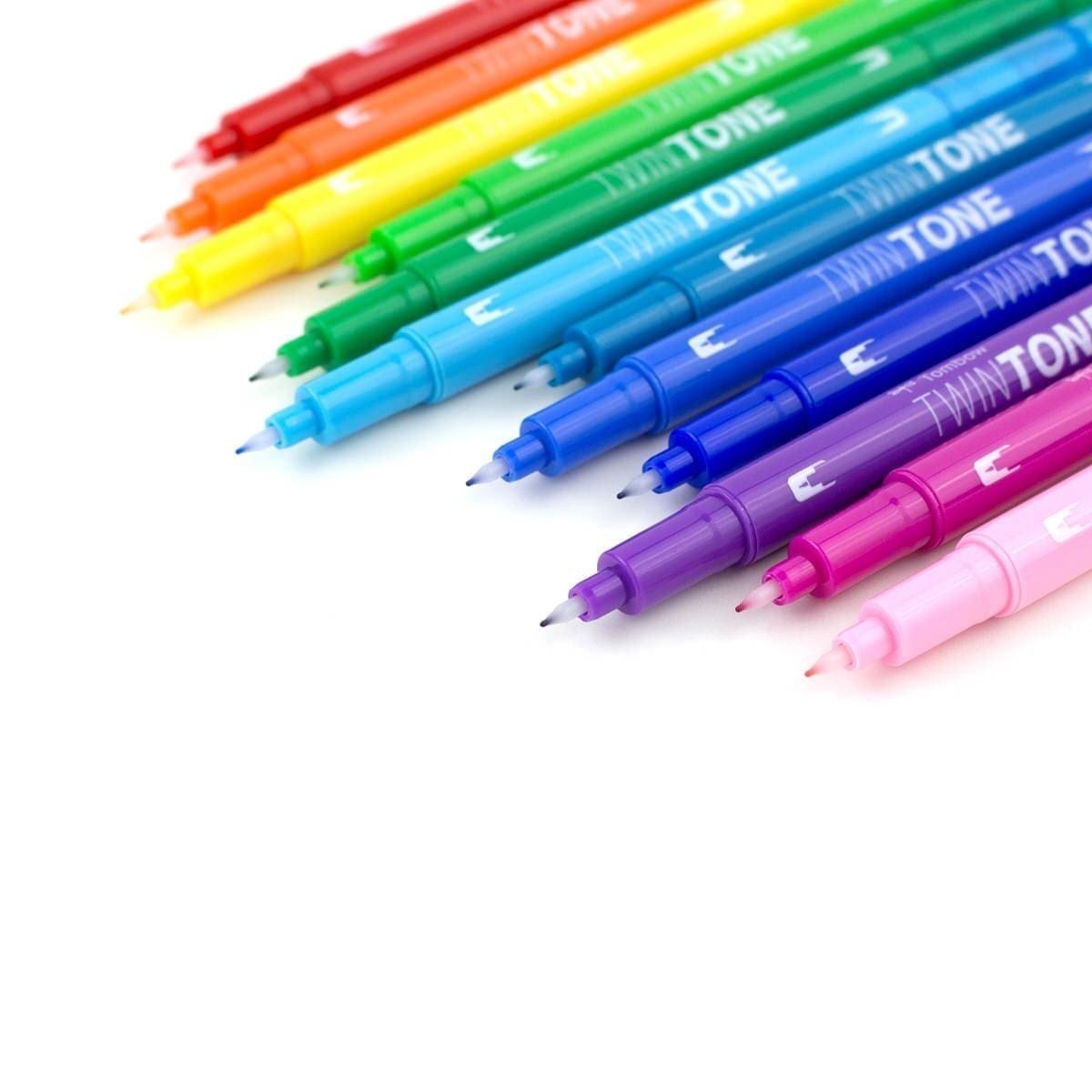 TWINTONE Dual - tip markers 12 - pack - Rainbow - 4 - Tombow - Tidformera