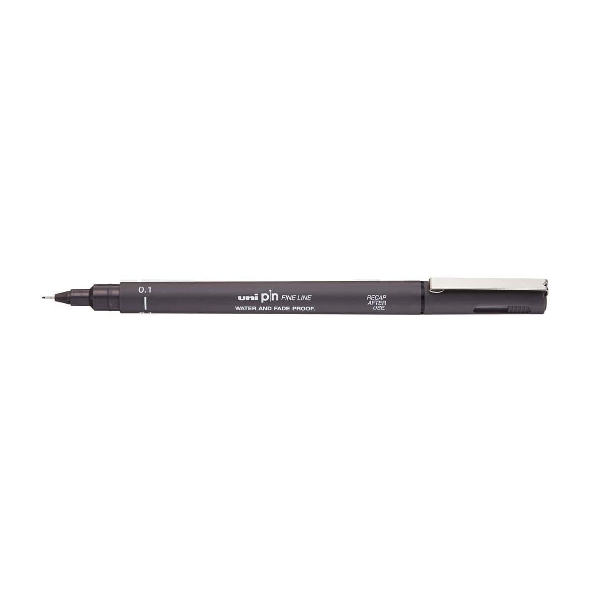 Uni Pin Fineliner Dark Gray 0,1 - Uni Mitsubishi Pencil - Tidformera