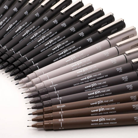 Uni Pin Fineliner Light Gray 0,1 - 2 - Uni Mitsubishi Pencil - Tidformera