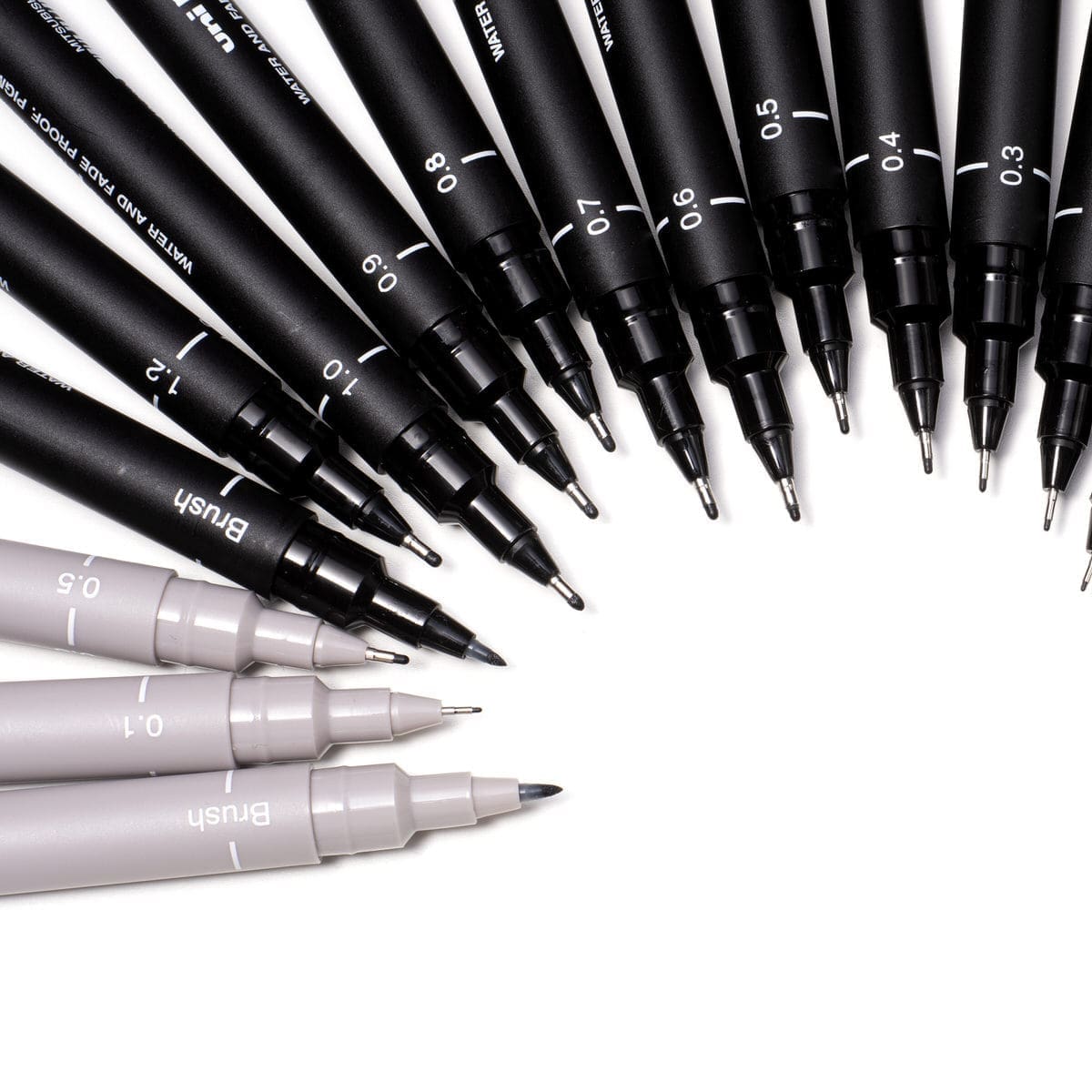 Uni Pin Fineliner Light Gray 0,5 - 3 - Uni Mitsubishi Pencil - Tidformera