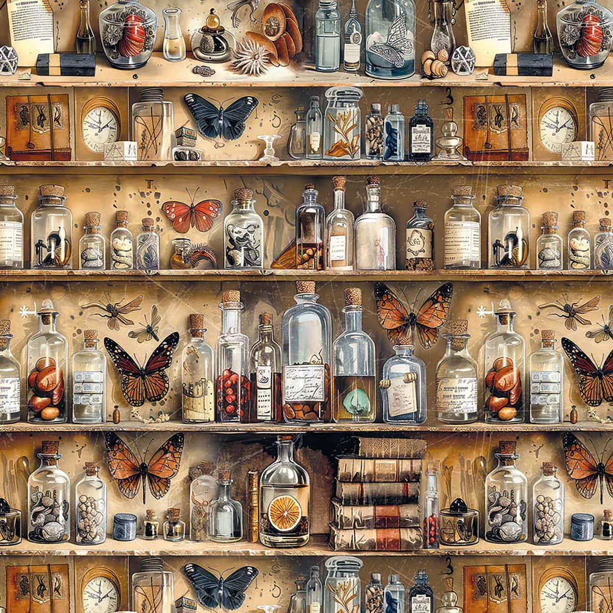 Vellum Paper 15 x 15 cm - Cabinet of curiosities - 6 - pack - 3 - Ciao Bella - Tidformera
